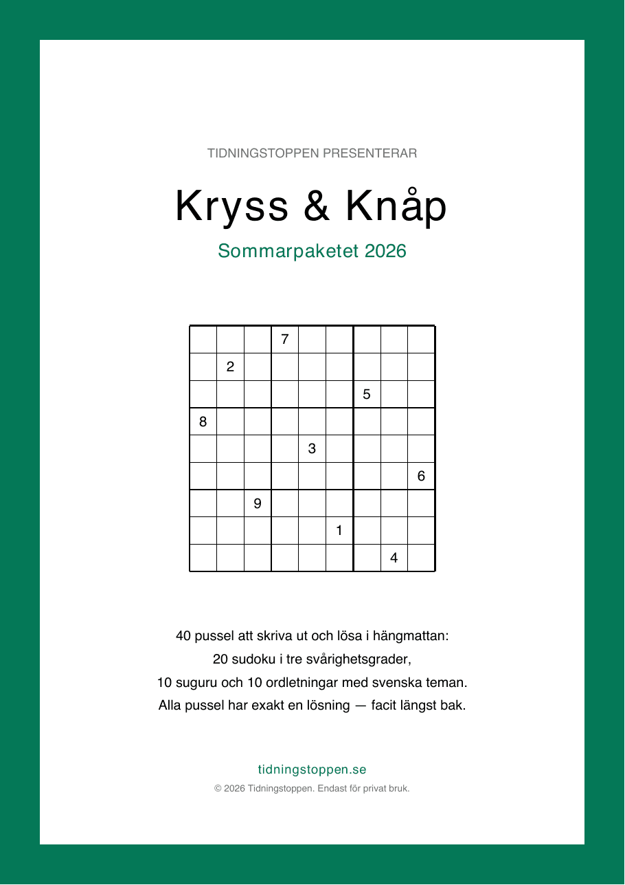 Omslaget till Kryss & Knåp — Sommarpaketet 2026